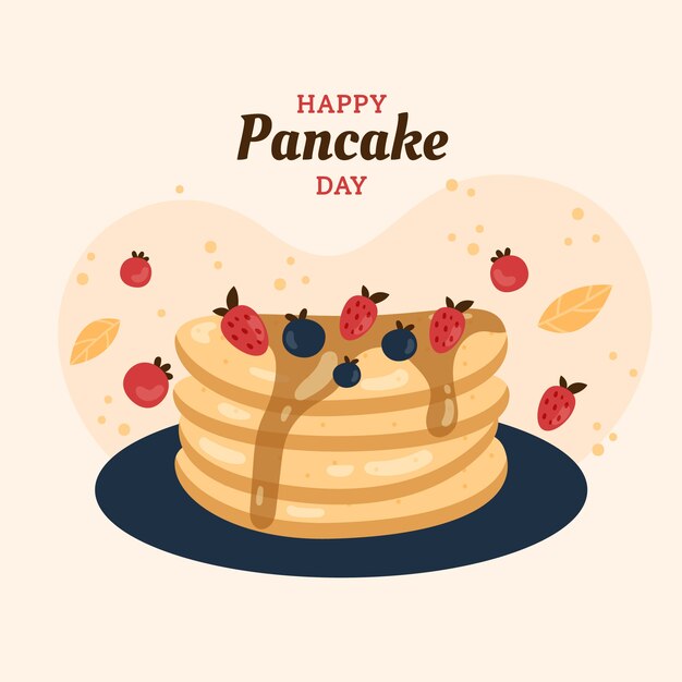 Illustrazione del giorno del pancake piatto