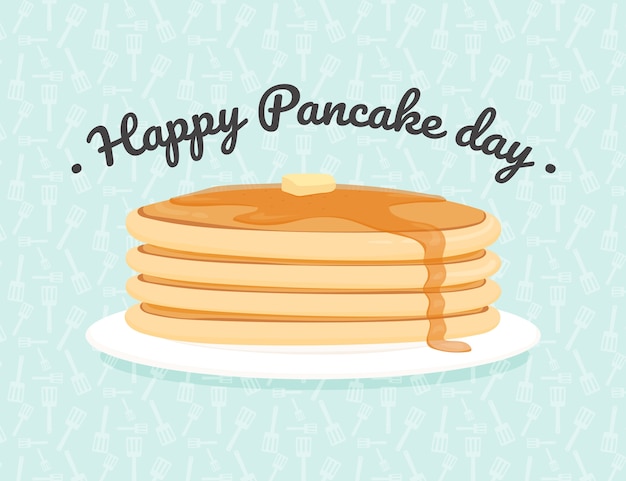 Flat pancake day illustration