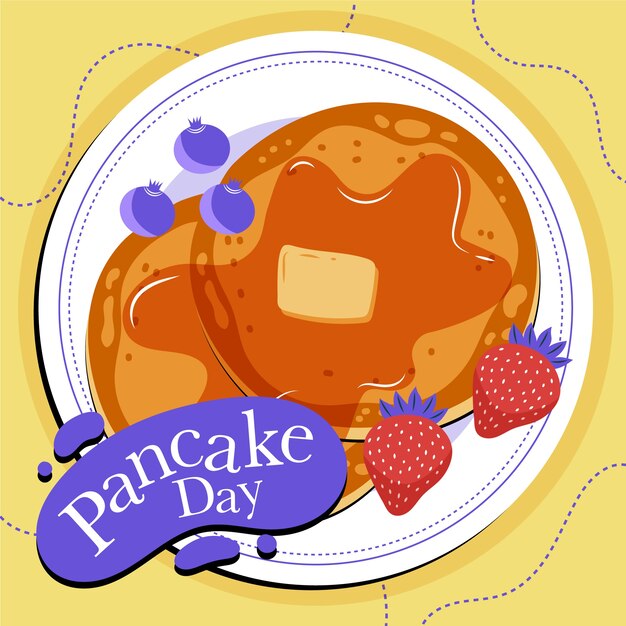 Illustrazione del giorno del pancake piatto