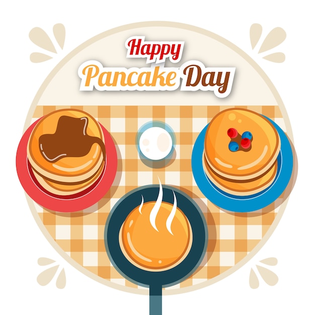 Illustrazione del giorno del pancake piatto