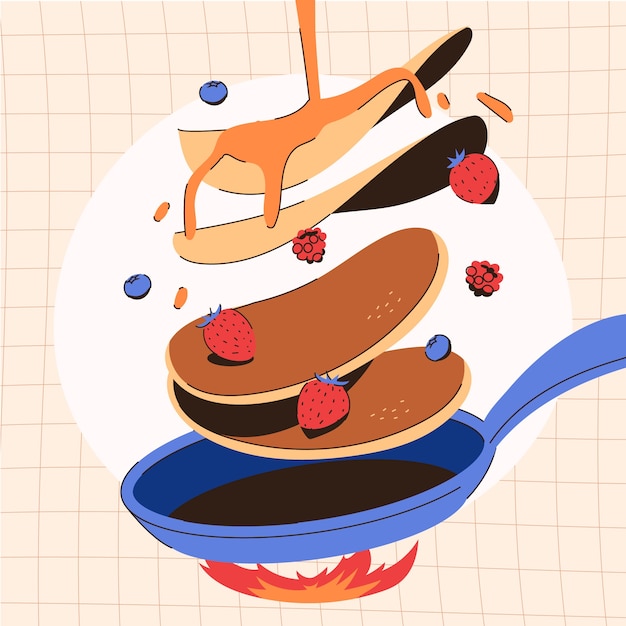 Vector flat pancake day illustration