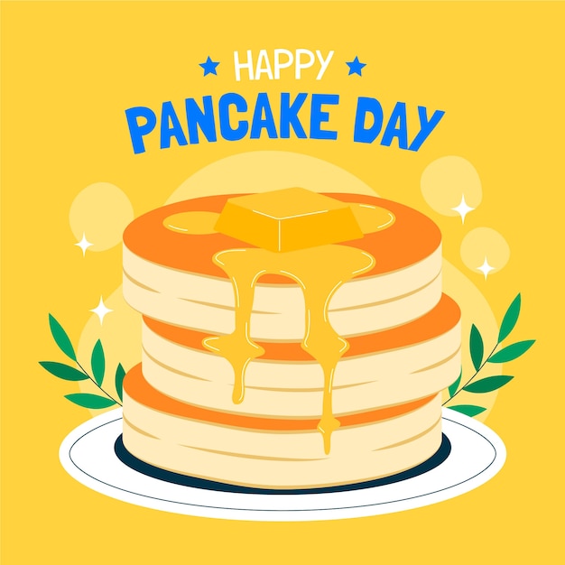 Vector flat pancake day illustration