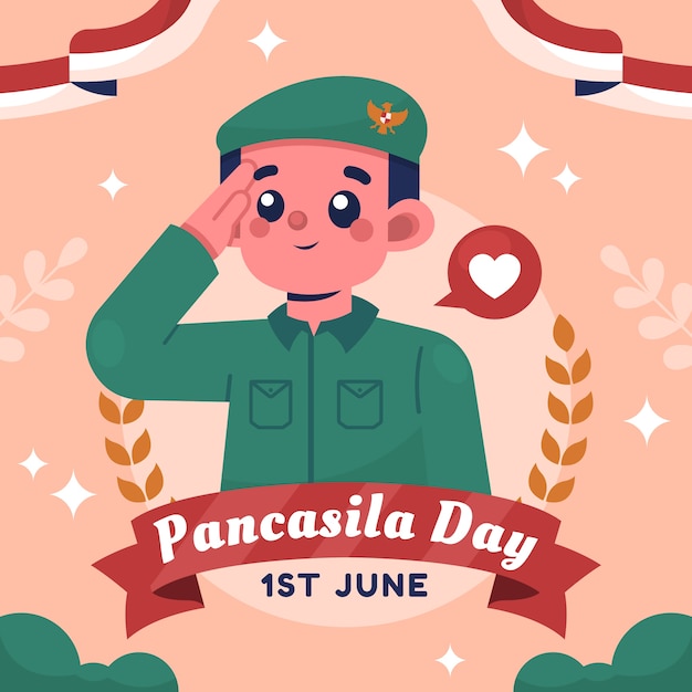 Vector flat pancasila day illustration