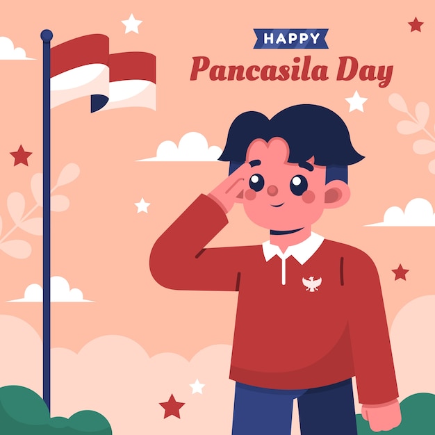 Vector flat pancasila day illustration