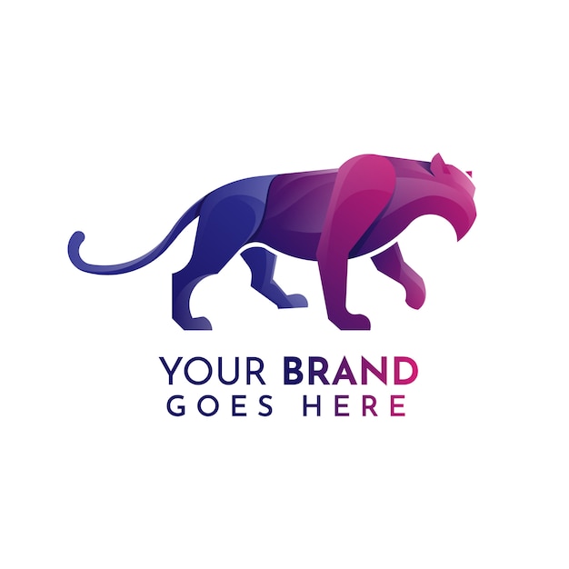 Flat panther logo template