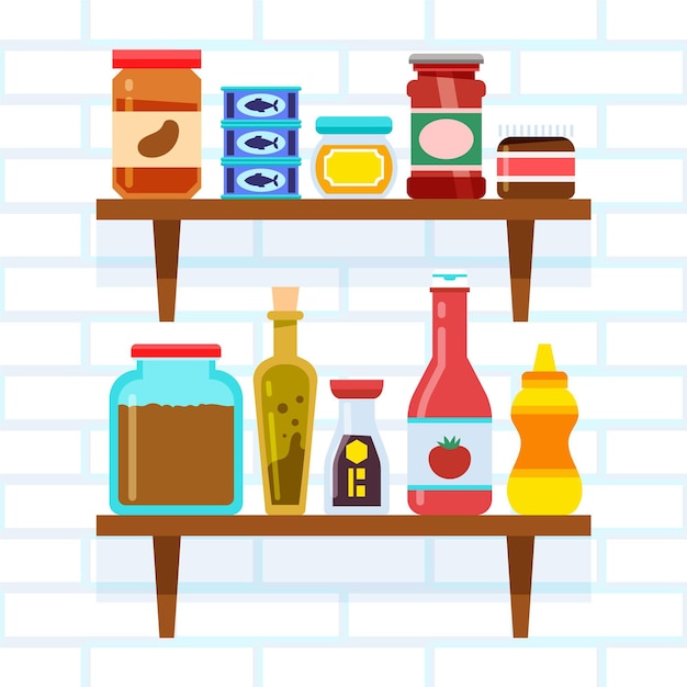 Vector flat pantry food illustration