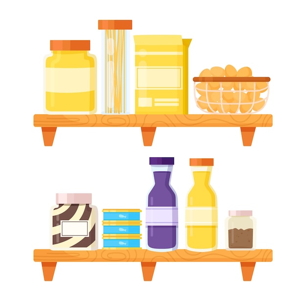 Vector flat pantry food illustration