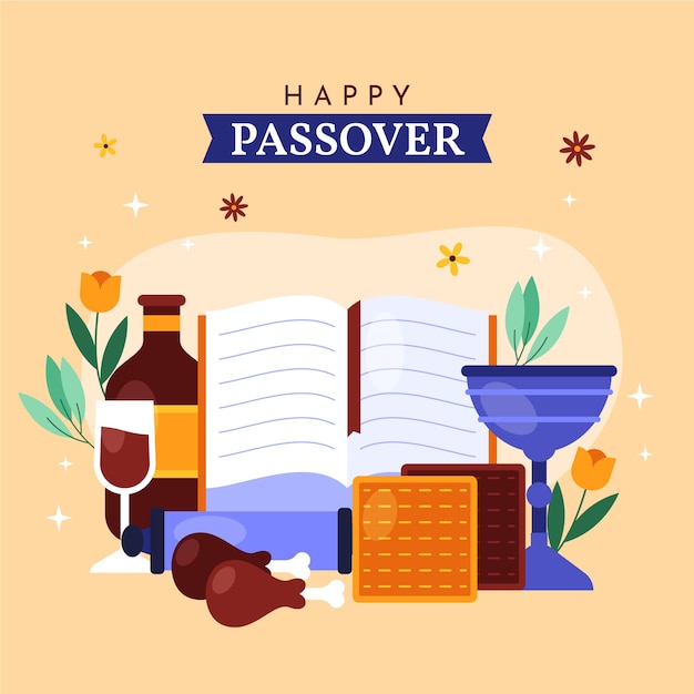 Flat passover illustration