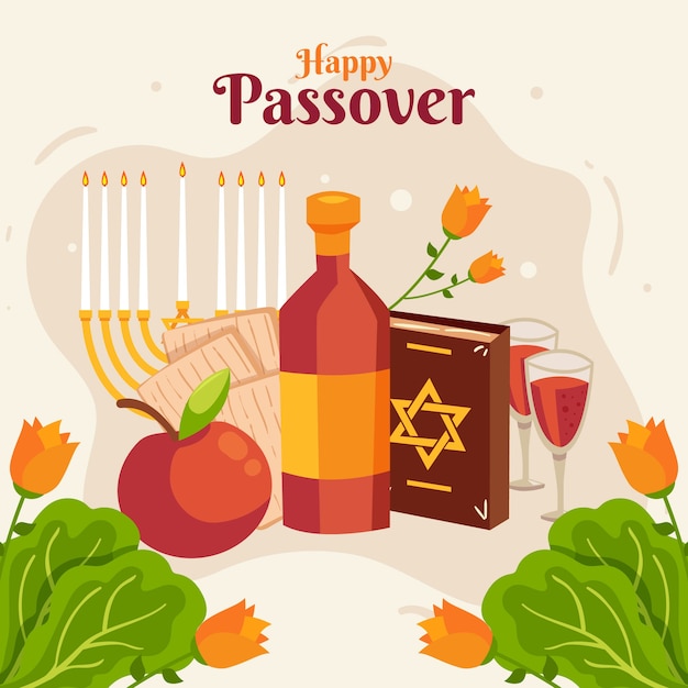 Vector flat passover illustration