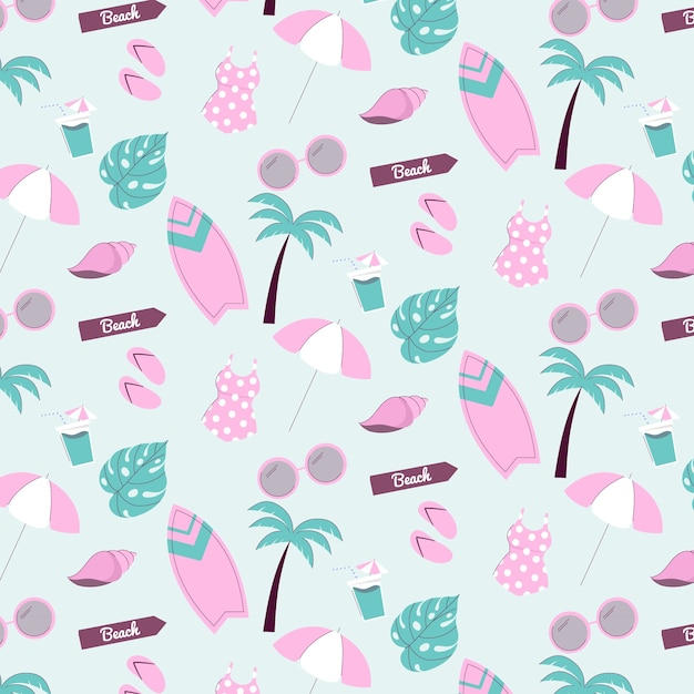 Vector flat pastel pattern design for summer season