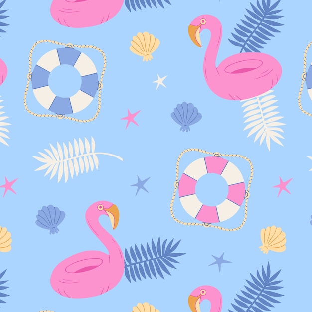 Flat pastel summer pattern design