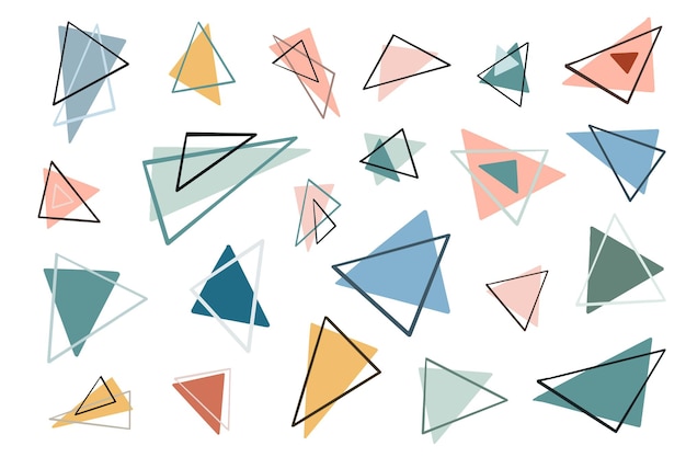 flat pastels triangle abstract collection