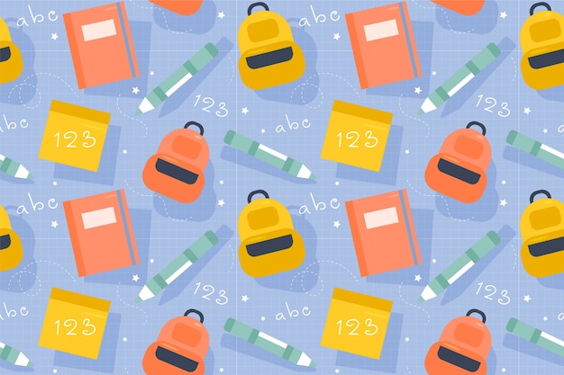 Vector flat pattern design for back to school