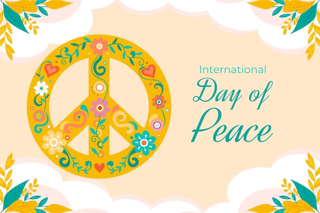 Flat peace day background