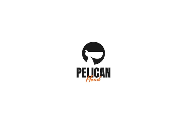 플랫 펠리칸 헤드 로고 디자인 벡터 템플릿 일러스트