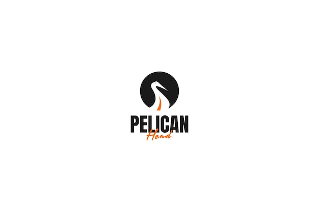 Flat pelican head logo design vector template illustration