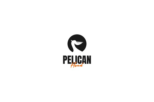 Flat pelican head logo design vector template illustration