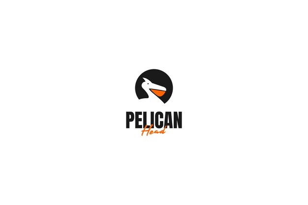 Flat pelican head logo design vector template illustration