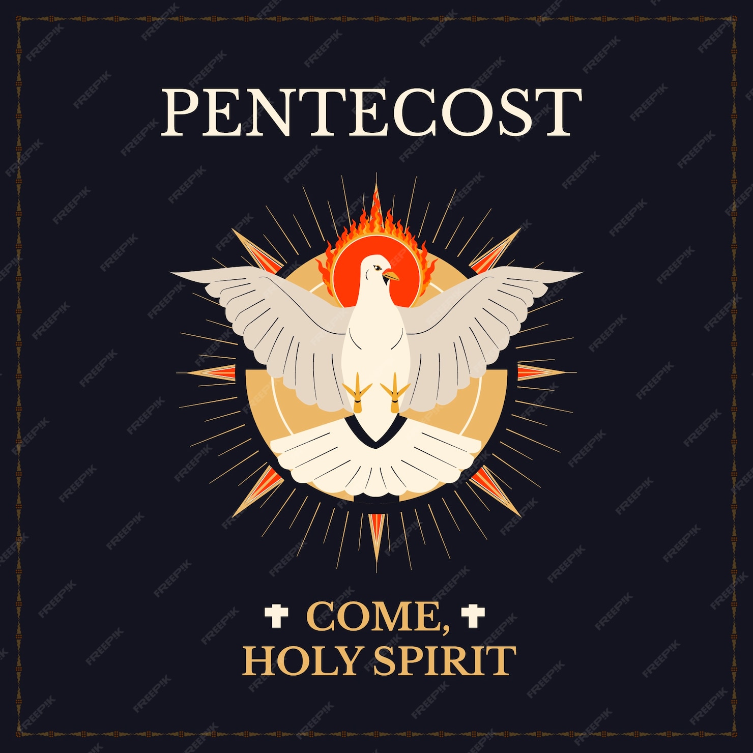 Premium Vector | Flat pentecost illustration