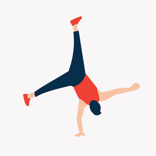 Flat people characters acrobatic dancer template design vector icon illustration