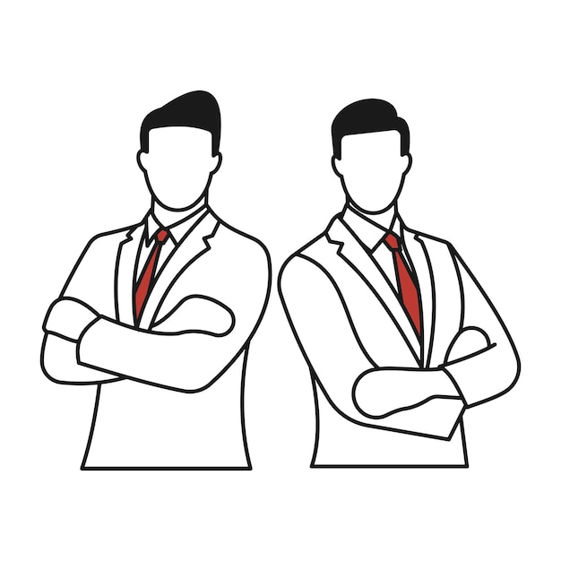 Flat people characters Businessman and businesswomanTwo business partners flat vector illustration