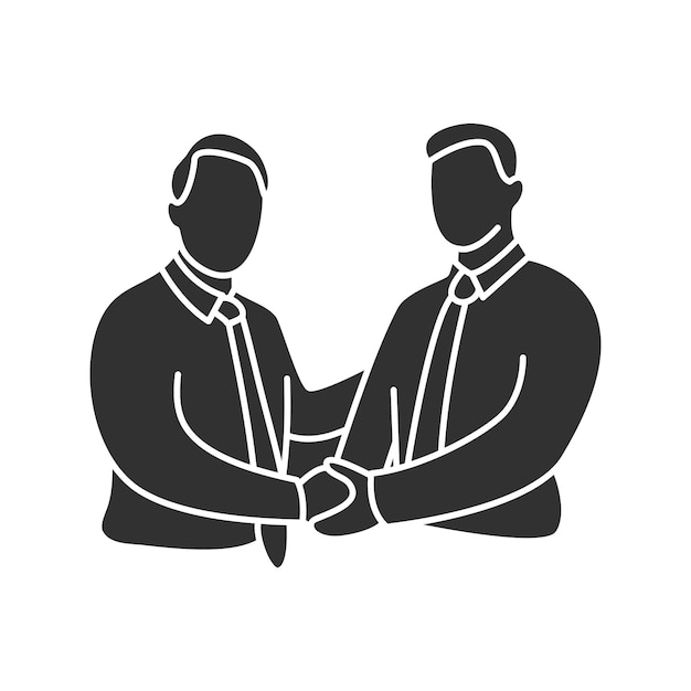 Flat people characters two business partners handshaking flat vector illustration