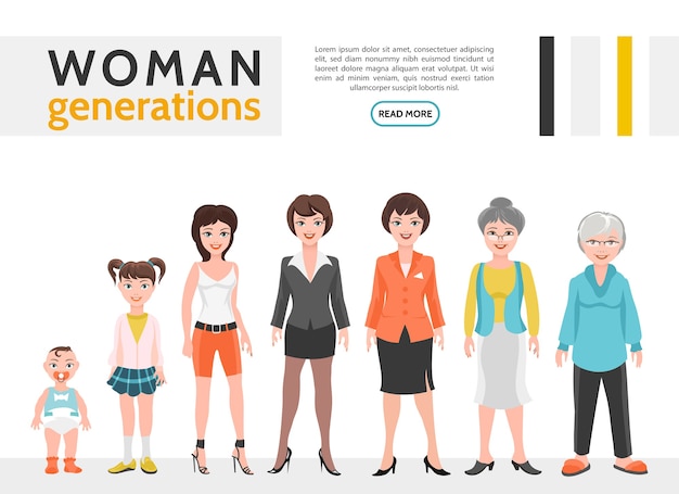 Vector flat people generation set