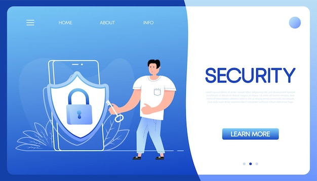 flat people security safe icon cloud technology digital bank
