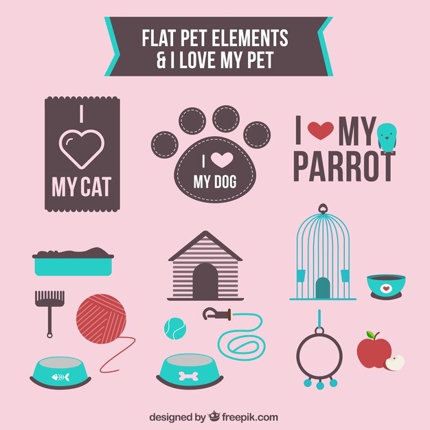 Flat pet elements