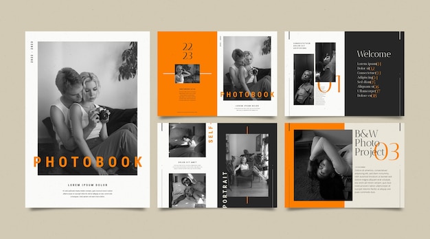 Vector flat photobook template