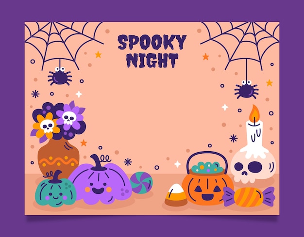 Flat photocall template for halloween celebration