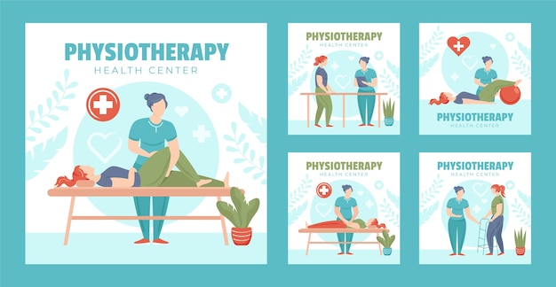 Flat physiotherapist instagram posts collection