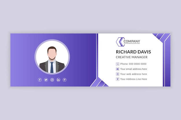 Flat physiotherapist minimal email signature template