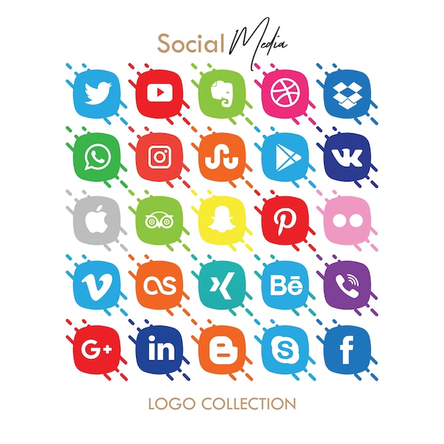 Flat pictogram abstracte sociale media