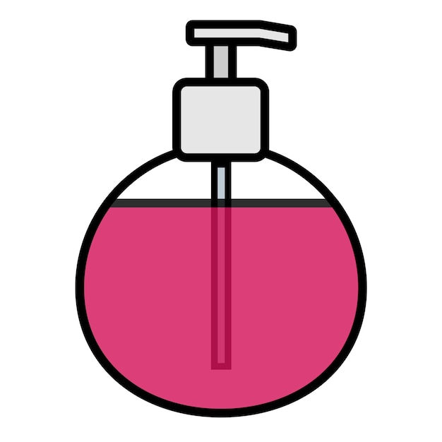 Flat pink violet icon of a simple fashionable glamorous clean antibacterial beautiful cosmetic