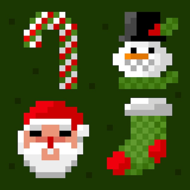 Flat Pixel Christmas Collection