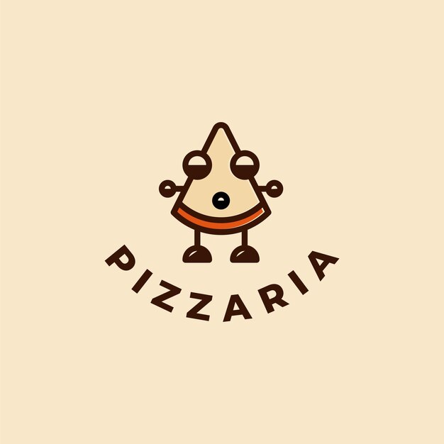 Logo pizza piatta vettore gratuito