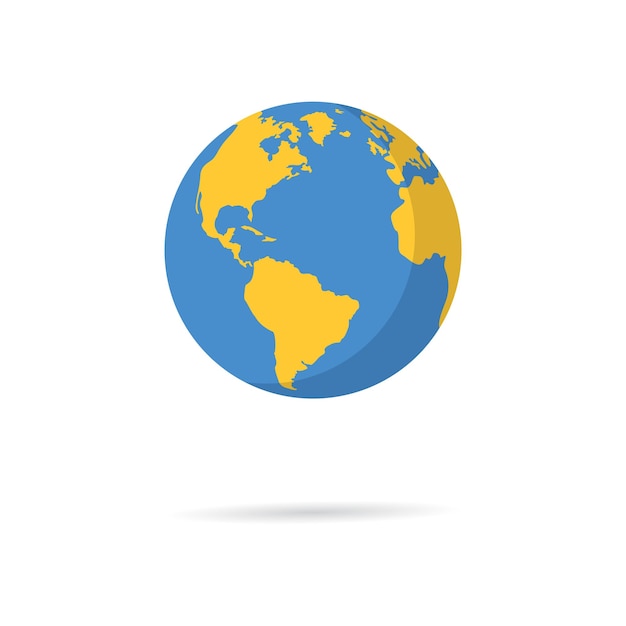 Flat planet Earth icon