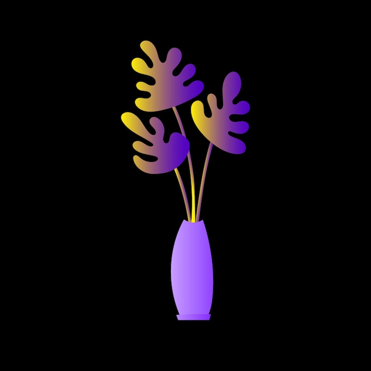 Vector flat plant indoor flower pots leaves foliage indoor plant vector potted plant garden jungle