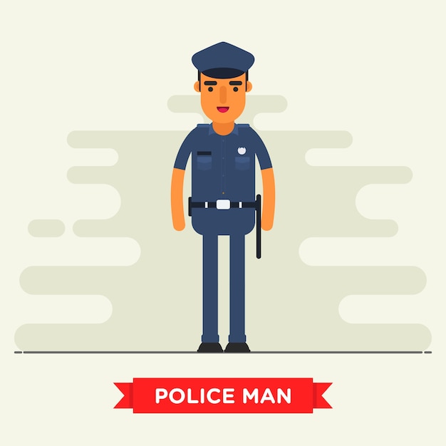 Flat police office character