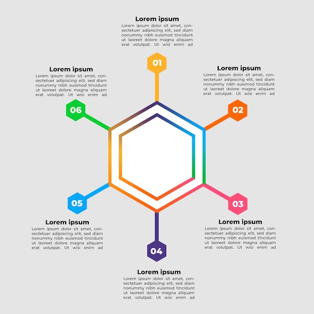 평면 다각형 Infographic 화려한 디자인