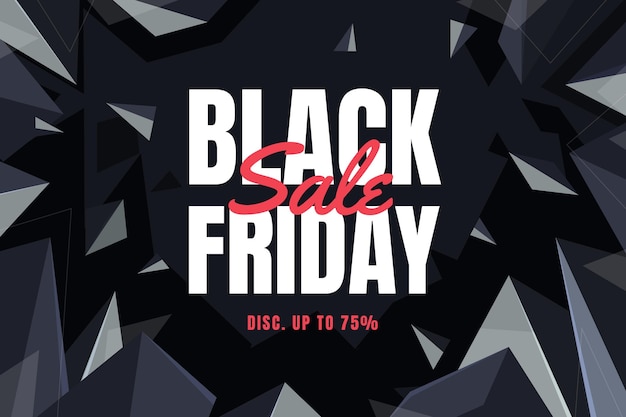 Flat polygonal black friday background