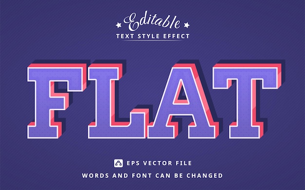 Flat Pop Art Flat Purple Editable Text Effect