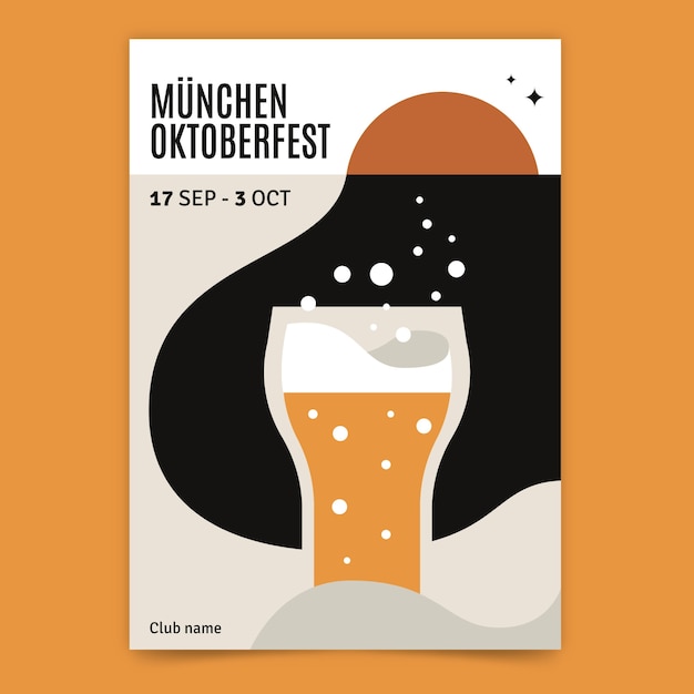 Vector flat poster template for oktoberfest festival