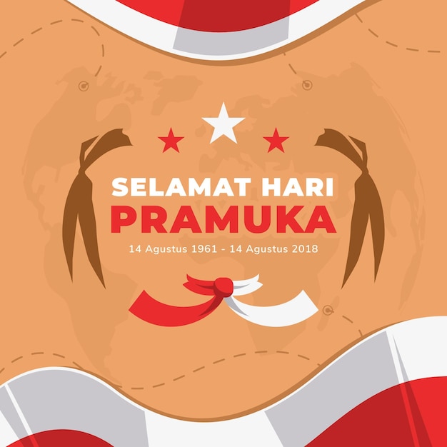 Flat pramuka day illustration