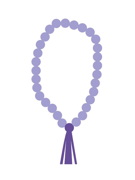 Flat prayer beads for mantras vector illustration Vector mala necklace flat style