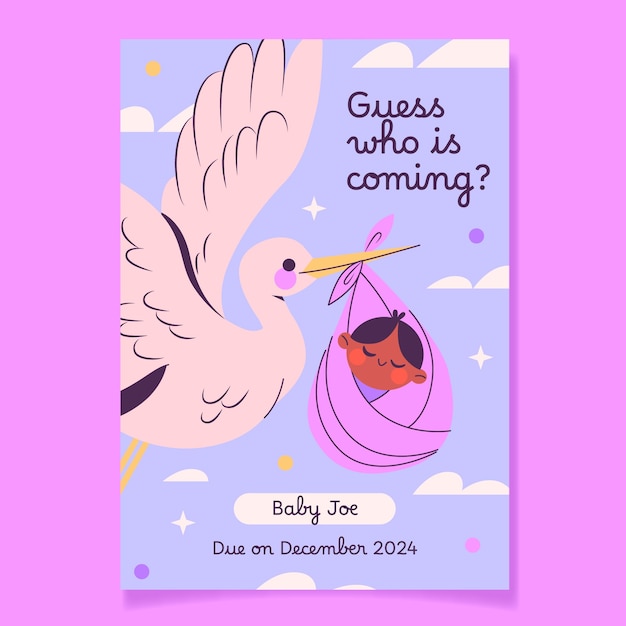 flat pregnancy announcement invitation