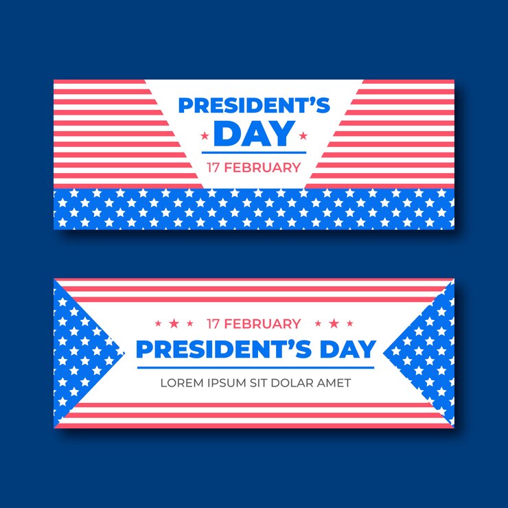 Flat president's day banner.