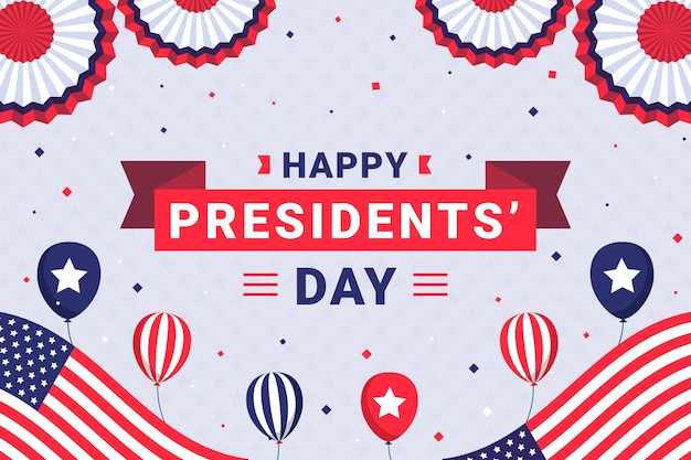 Vector flat presidents day background