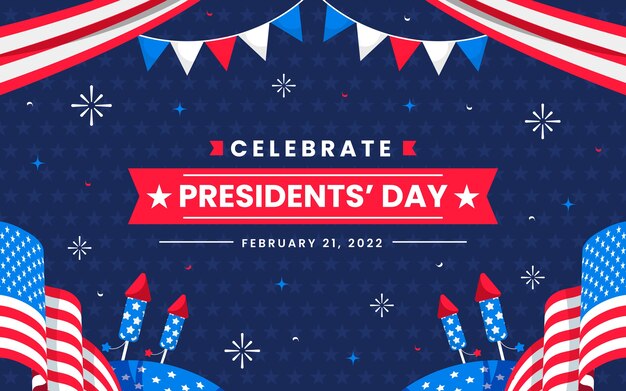 Vector flat presidents day background